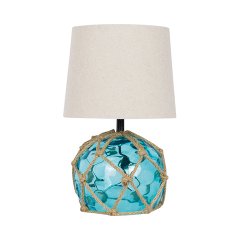 Small Glass Buoy Bedside Lamp - Blue Lamp Table Lamps Batela Giftware