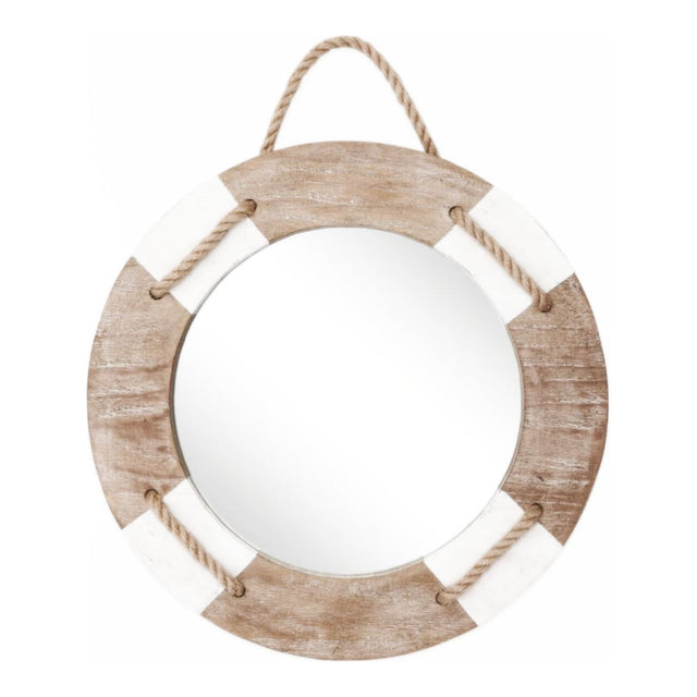 Mirror with Lifebelt Frame - Round Driftwood Home Decoration price-change-job-active Batela Giftware