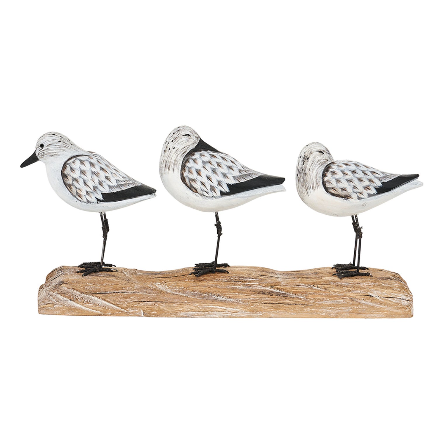 Three Sea Birds Ornament on a Driftwood Base Birds Driftwood Batela Giftware