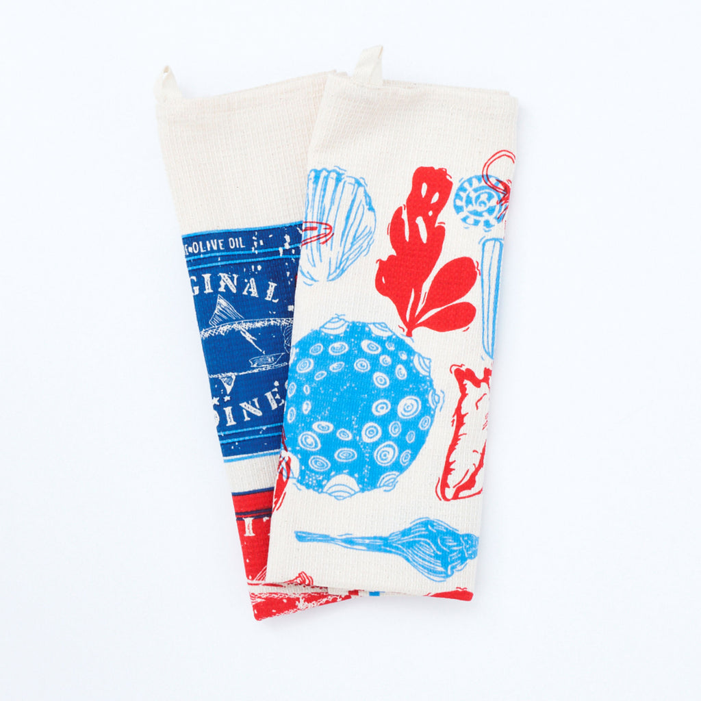 Anchor Kitchen Towel set of 2 Sea Tea Towel Ocean Hand 