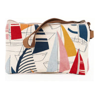 Cotton Canvas Clutch Bag - Sailboats Bags Batela Giftware