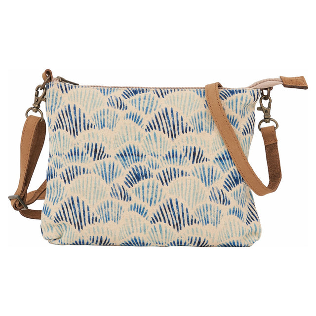 Cotton Canvas shoulder Bag - Blue Shells Bags Batela Giftware