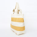 Large Canvas Tote Bag - Yellow/White Wide Stripes Clearance Batela Giftware