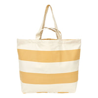 Large Canvas Tote Bag - Yellow/White Wide Stripes Clearance Batela Giftware