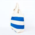 Large Canvas Tote Bag - Blue/White Wide Stripes Clearance Batela Giftware