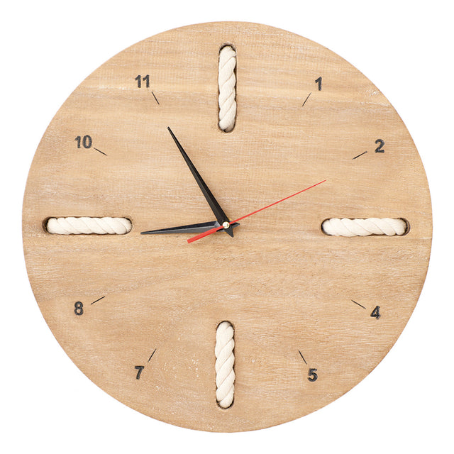 Wood with Rope detail Wall Clock Clock Wall Clock Batela Giftware